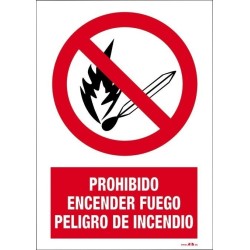 PROHIBIDO ENCENDER FUEGO PELIGRO DE INCENDIO