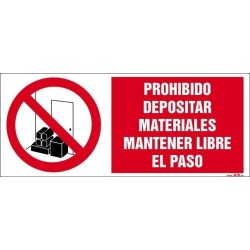 Prohibido depositar materiales mantener libre le paso