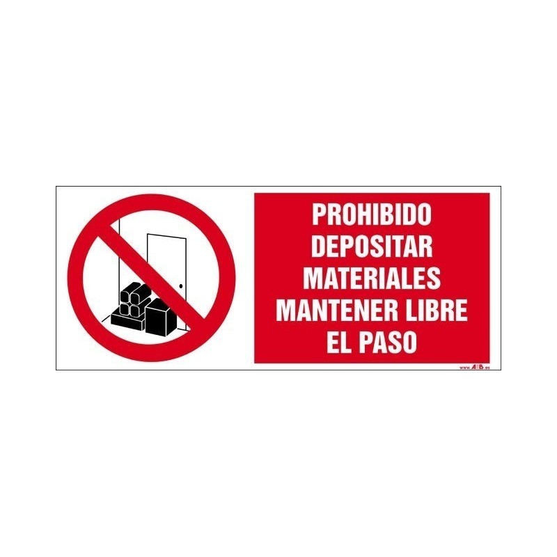 Prohibido depositar materiales mantener libre le paso