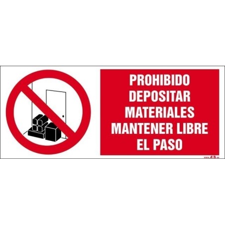 Prohibido depositar materiales mantener libre le paso