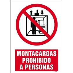 Montacargas prohibido a personas