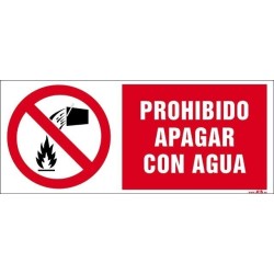 Prohibido apagar con agua