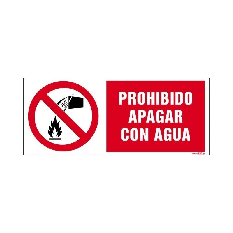 Prohibido apagar con agua