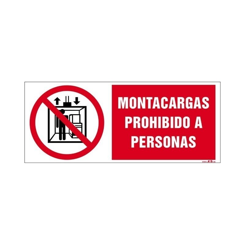 Montacargas prohibido a personas
