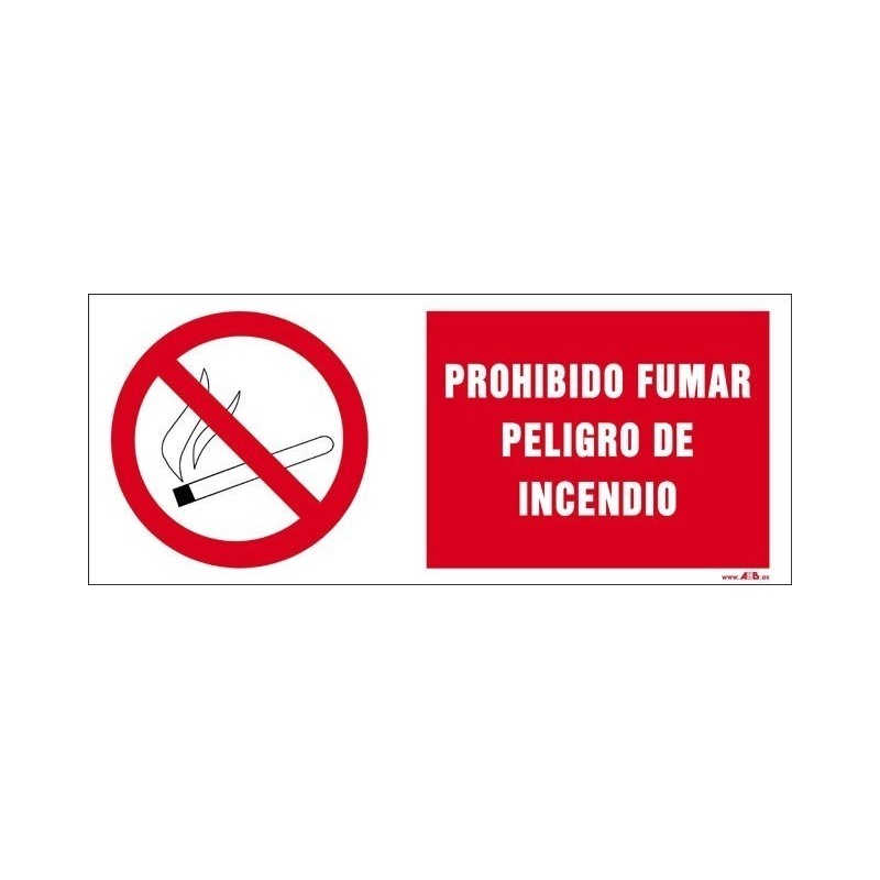 Prohibido fumar peligro de incendio