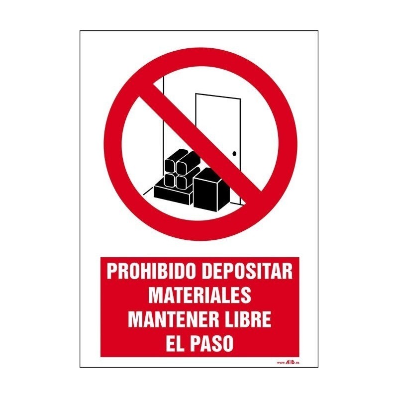 Prohibido depositar materiales, mantener libre el paso