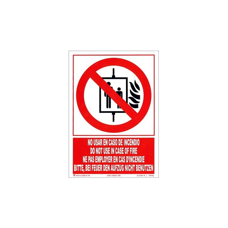 No usar ascensor en caso de incendio