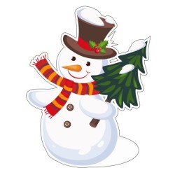 Muñeco de nieve con árbol
