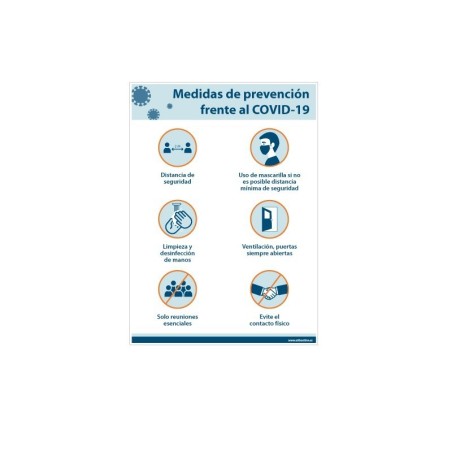 Cartel indicaciones Covid