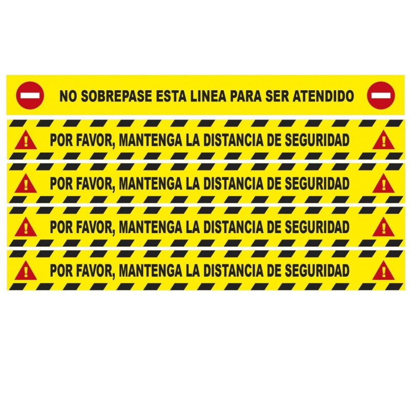 Pack de 5 vinilos económicos, distancia de seguridad