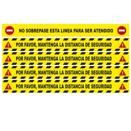 Pack de 5 vinilos económicos, distancia de seguridad