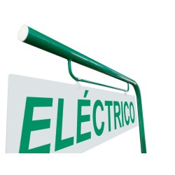 Mástil informativo curvado, verde