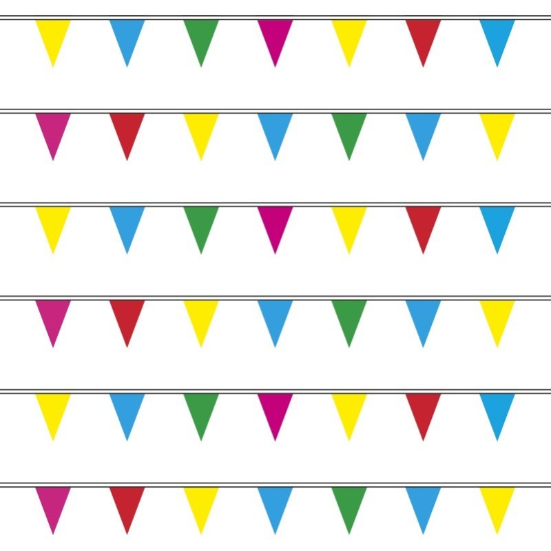Cadena banderines tela colores