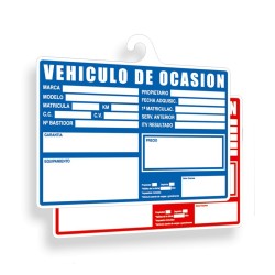 Cartel PVC con gancho