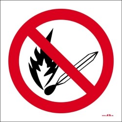 Prohibido fumar y encender fuego