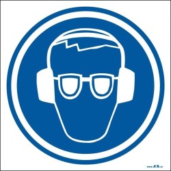 Uso obligatorio de protectores auditívos y gafas