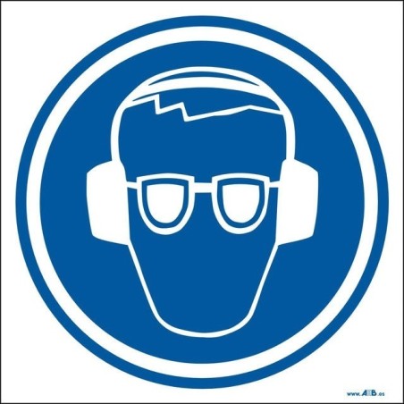 Uso obligatorio de protectores auditívos y gafas