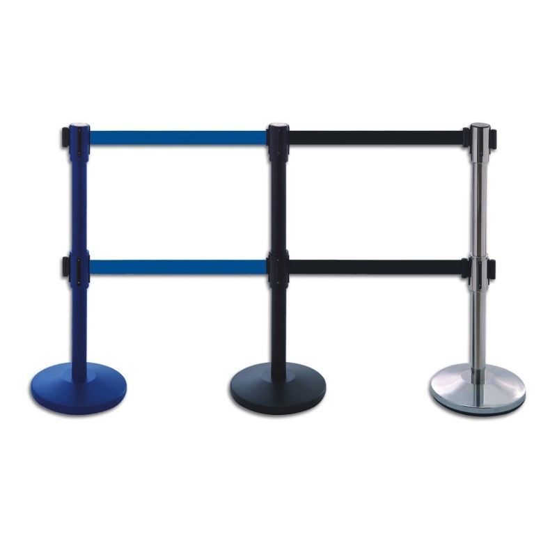 Poste doble cinta extensible aluminio